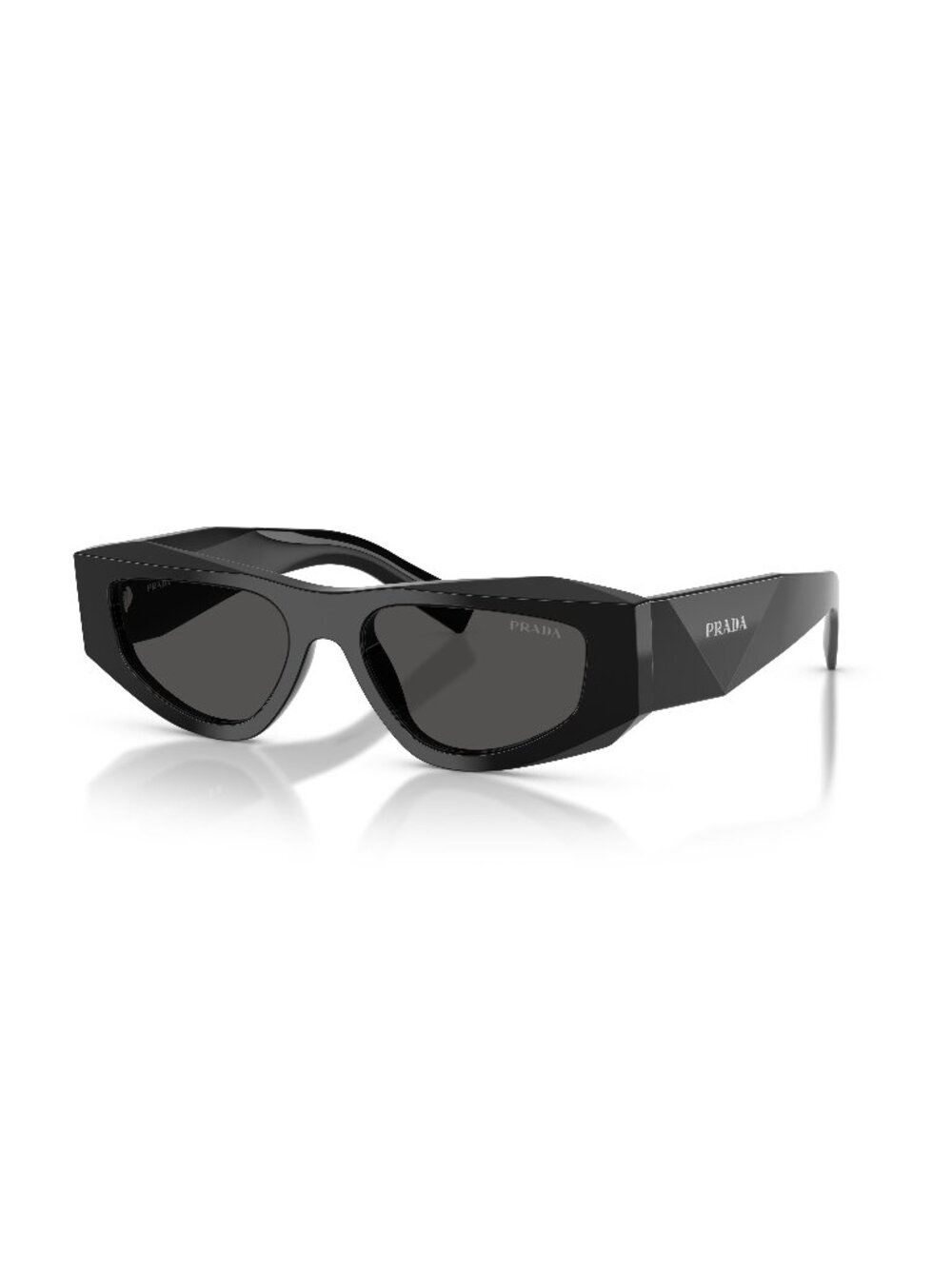 New Prada Men's Sunglasses Black Grey Lens Acetate Frame PR B19S 16K08Z 52